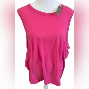 NWT J. CREW HOT PINK TIE BACK SUMMER TANK TOP YOGA Women’s Plus 3x 22/24